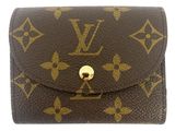 Portefeuille Louis Vuitton en cuir marron avec des finitions dorées