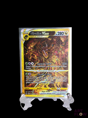 the back of a pokemon card with a black background