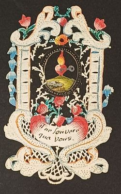 Canivet sur papier avec rehauts de polychromie.