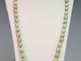 a close up of a necklace on a mannequin display