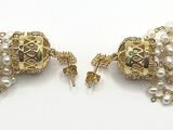 pair of gold and pearl earrings with garnets and pearls