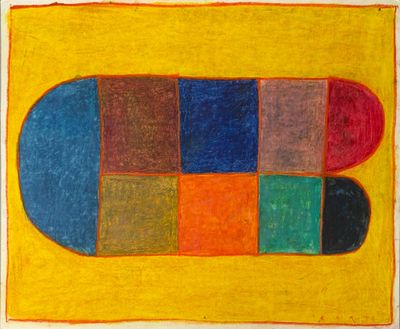 une image représentant un dessin de skateboard sur un fond jaune