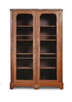 Bibliothèque en bois de placage de palissandre ouvrant à deu…