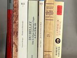 plusieurs livres sont empilés sur une table