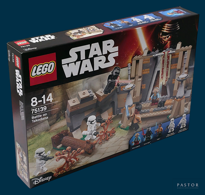 a box of lego star wars sets on a blue background