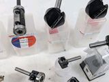 many different types of tools on display on a table