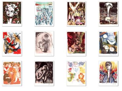 Lot de 12 lithographies originales signées (crayon ou encre)…