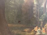 a painting of a group of people in the woods