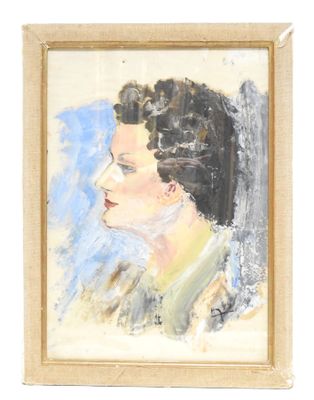 École du XXe siècle. Esquisse de portrait féminin. - Photo 1