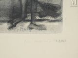 a black and white drawing of a man holding a tennis racquet
