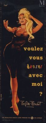 poster of a woman in a black dress with a cigarette in her mouth