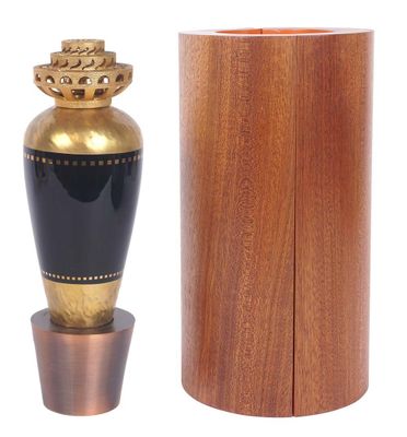 two vases that are next to each other on a table