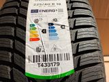 a close up of a tire with a label on it
