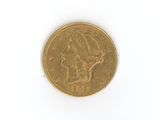 a gold coin with a picture of a woman on it