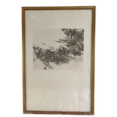 un dessin en noir et blanc d'un homme à cheval