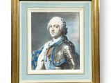 un tableau représentant un homme en armure, dans un cadre doré