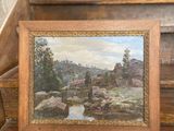 une photo d'une photo d'un tableau posé dans l'escalier