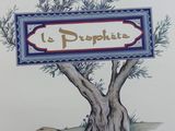 un tableau représentant un arbre sur lequel est accrochée une pancarte
