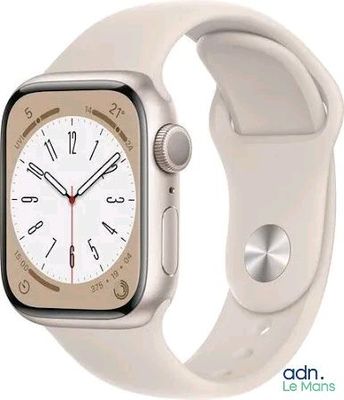 an image of a white apple watch with a white band