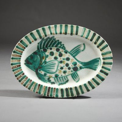 Robert PICAULT (1919-2000). Grand plat ovale en céramique ém… - Photo 1
