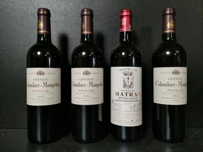 Lot de 4 bouteilles de vin rouge : 4 Château Colombier-Monpe… - Photo 1
