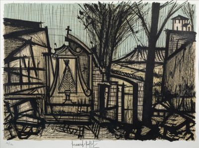 an image of a black and white drawing of a church
