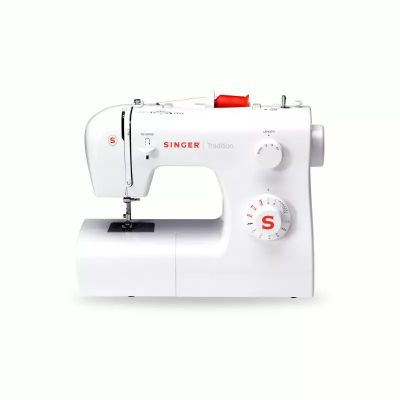 a white sewing machine on a white surface