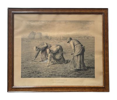 an old picture of a couple of men working in a field