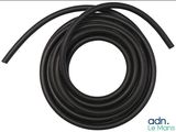 a close up of a black hose on a white background