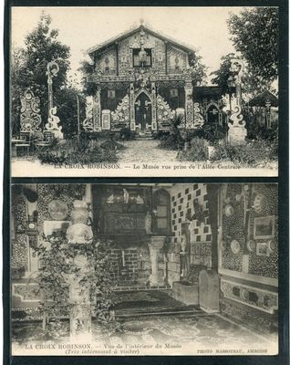 une vieille photo en noir et blanc représentant une église et un cimetière