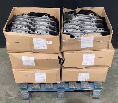 several boxes are stacked on top of each other on a pallet