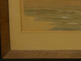 a picture of a painting of a boat in the water
