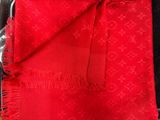 louis vu vu red scarf with fringes