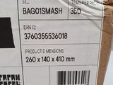 a cardboard box with a label on it that says baggiesmash