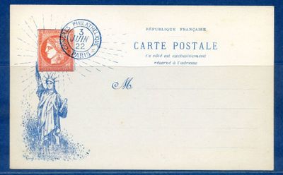 an old postcard with a statue of liberty on it