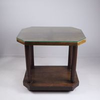 Table d'appoint octogonale ; plateau supérieur protégé par u… (photo 2)
