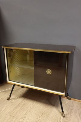 Meuble de bar en bois et formica à imitation de bois naturel…