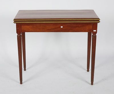 a small wooden table with a drawer on top of it