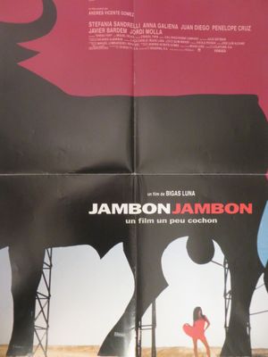 une affiche de cinéma représentant une femme debout face à un taureau