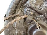 a close up of a helmet on a white background
