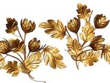 gold leaf wall decor on a white background
