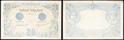 three different images of a one hundred french bank note