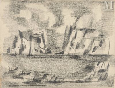 dessin d'un bâtiment détruit