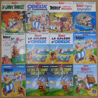 les couvertures d'une collection d'albums de bandes dessinées posées sur une table