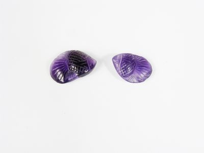 2 améthystes taille poisson 15.71 cts 23x15.7x7.8 n°03550299