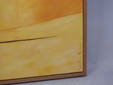 painting of a yellow landscape with a lone tree in the foreground