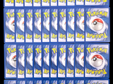 many cards of pokemon on a black background