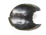 a metal object that looks like a half eaten apple