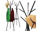 three coat racks with hats on them and a hat rack with hats on them