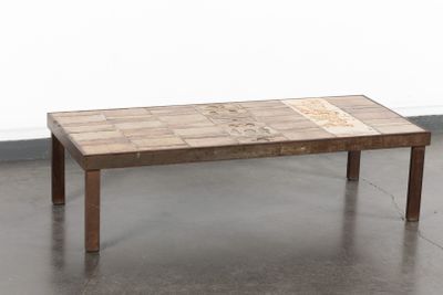 Roger CAPRON (1922-2006) Table basse à plateau rectangulaire…